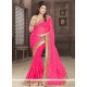 Pink Patch Border Work Classic Designer Saree