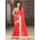 Embroidered Work Red Designer Saree