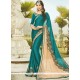 Patch Border Work Faux Chiffon Designer Saree