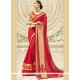 Faux Chiffon Embroidered Work Classic Saree