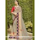 Patch Border Work Faux Chiffon Classic Designer Saree