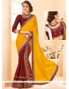 Faux Chiffon Designer Half N Half Saree