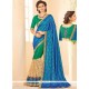 Blue And Sea Green Designer Half N Half Saree