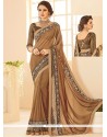 Jacquard Brown Patch Border Work Saree