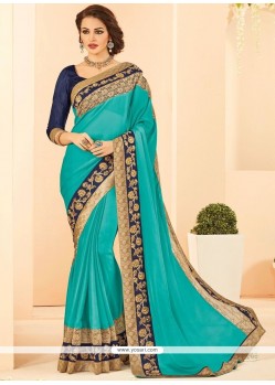 Turquoise Classic Saree