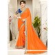 Orange Embroidered Work Designer Traditional Saree