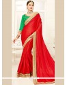 Red Embroidered Work Traditional Saree