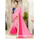 Pink Patch Border Work Fancy Fabric Shaded Saree