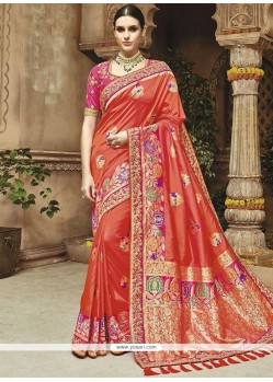 Orange Designer Traditional Saree