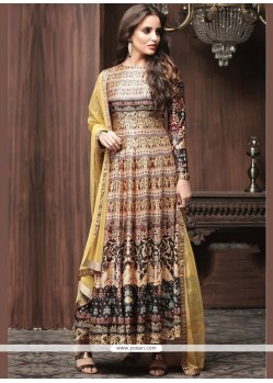 Multi Colour Art Silk Readymade Anarkali Suit