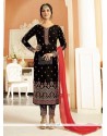 Ayesha Takia Black Resham Work Churidar Designer Suit