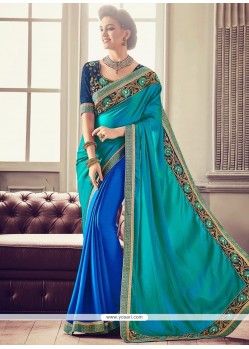 Art Silk Blue Designer Traditional Saree