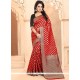 Red Weaving Work Banarasi Silk Traditional Designer Saree