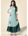 Embroidered Work Green Party Wear Kurti