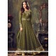 Green Net Floor Length Anarkali Suit