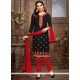 Black And Red Churidar Suit