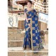 Zari Work Navy Blue Art Silk Traditional Designer Saree