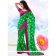 Green Embroidered Work Faux Georgette Classic Saree