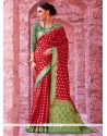 Weaving Cotton Silk Traditional Designer Saree In Red