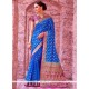 Blue Cotton Silk Traditional Saree