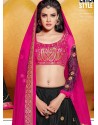 Black And Pink Net Anarkali Suit