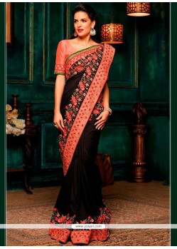 Fancy Fabric Black Designer Saree