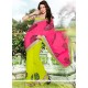 Green And Pink Patch Border Work Half N Half Designer Saree