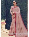 Pink Lace Work Designer Saree
