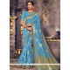 Weaving Art Silk Traditional Saree In Blue