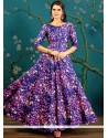 Tafeta Silk Blue Readymade Gown