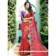 Faux Georgette Red Printed Saree
