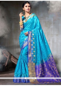 Art Silk Blue Traditional Saree