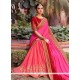 Fancy Fabric Hot Pink And Red Shaded Saree