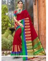 Maroon Woven Work Banarasi Silk Designer Traditional Saree