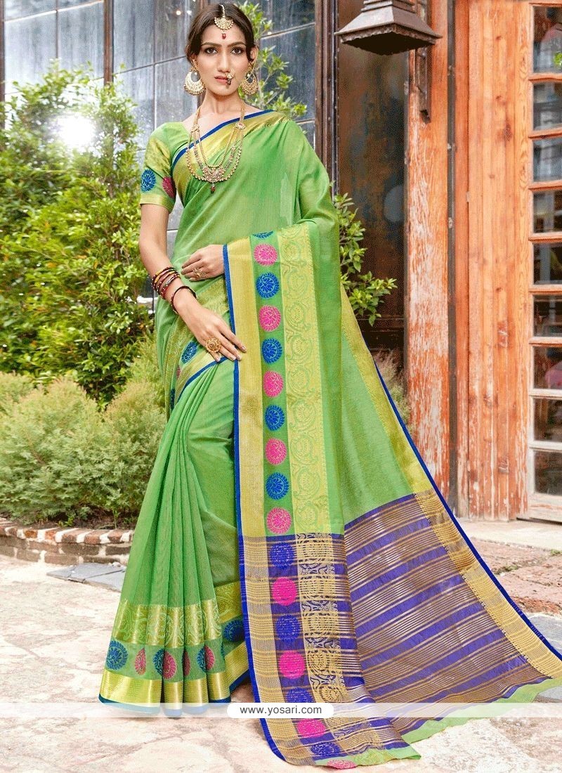 Green Woven Work Traditional Designer Saree