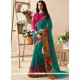 Multi Colour Print Work Faux Georgette Casual Saree