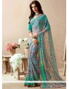 Multi Colour Print Work Faux Georgette Casual Saree