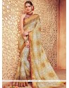 Faux Georgette Patch Border Work Printed Saree