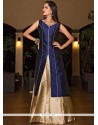 Tafeta Silk Navy Blue Lehenga Choli