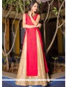 Tafeta Silk Beige And Hot Pink Hand Work Work Lehenga Choli