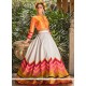 Orange Print Work Lehenga Choli