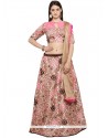 Multi Colour Lace Work Art Silk Lehenga Choli