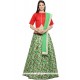 Art Silk Green And Red Lehenga Choli