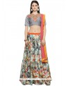 Art Silk Print Work Lehenga Choli