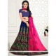 Patch Border Work Navy Blue Net Lehenga Choli