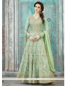 Art Silk Green Floor Length Anarkali Suit