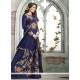 Navy Blue Art Silk Floor Length Anarkali Suit