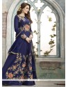 Navy Blue Art Silk Floor Length Anarkali Suit