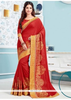 Art Silk Red Designer Traditional Saree