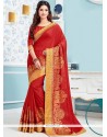 Art Silk Red Designer Traditional Saree